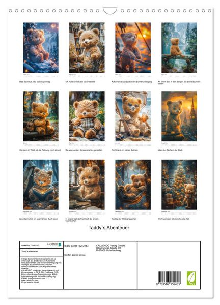 Produktbild: Taddy&acute;s Abenteuer (Wandkalender 2026 DIN A3 hoch), CALVENDO Monatskalender