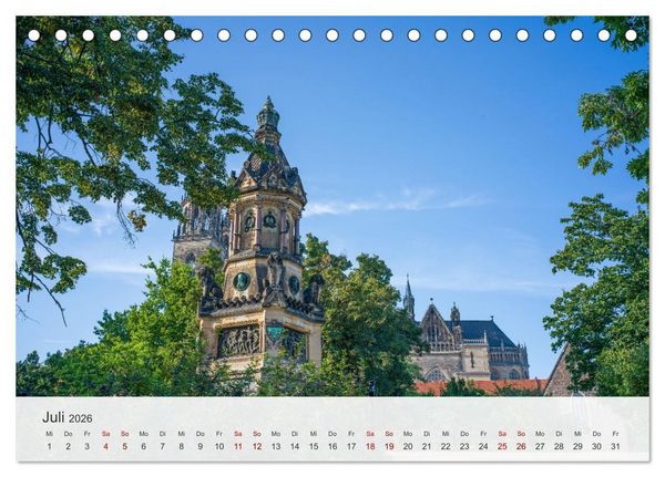 Produktbild: Magdeburg - Elbe, Dom ... und noch viel mehr! (Tischkalender 2026 DIN A5 quer), CALVENDO Monatskalender
