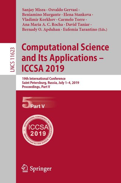 Produktbild: Computational Science and Its Applications - ICCSA 2019
