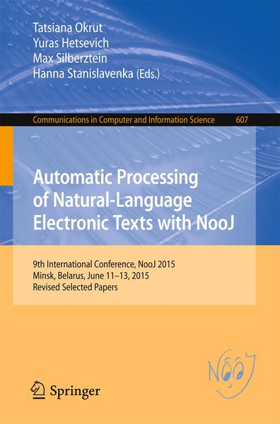 Produktbild: Automatic Processing of Natural-Language Electronic Texts with NooJ