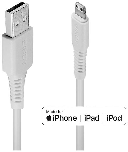 LINDY USB-Kabel USB 2.0 USB-A Stecker, Apple Lightning Stecker 0.50m Weiß 31325