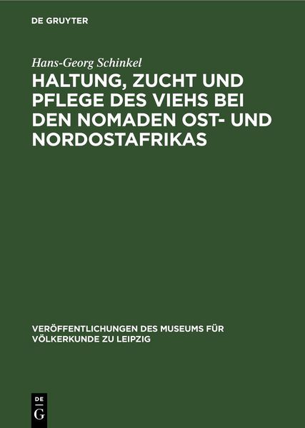 Produktbild: Haltung, Zucht und Pflege des Viehs bei den Nomaden Ost- und Nordostafrikas