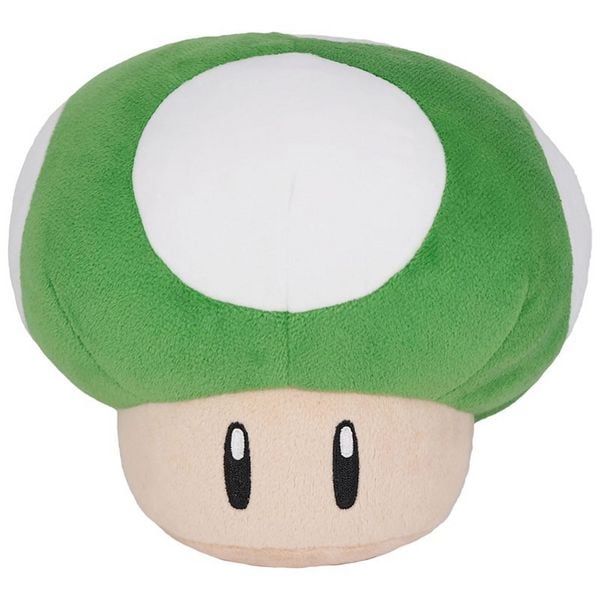 Produktbild: Nintendo Super Mario, Super Pilz, Pl&uuml;sch, gr&uuml;n, 16 cm