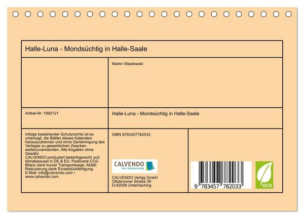 Produktbild: Halle-Luna - Monds&uuml;chtig in Halle-Saale (Tischkalender 2026 DIN A5 quer), CALVENDO Monatskalender