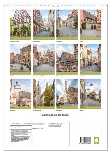 Produktbild: Rothenburg ob der Tauber (Wandkalender 2026 DIN A3 hoch), CALVENDO Monatskalender