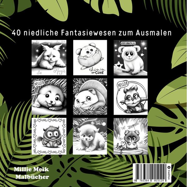 Produktbild: Fantasy Malbuch Baby Monster S&uuml;&szlig;e Ungeheuer Ausmalbilder - Niedliche Fantasiewesen f&uuml;r Erwachsene, Teenager, Kinder