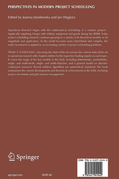 Produktbild: Perspectives in Modern Project Scheduling