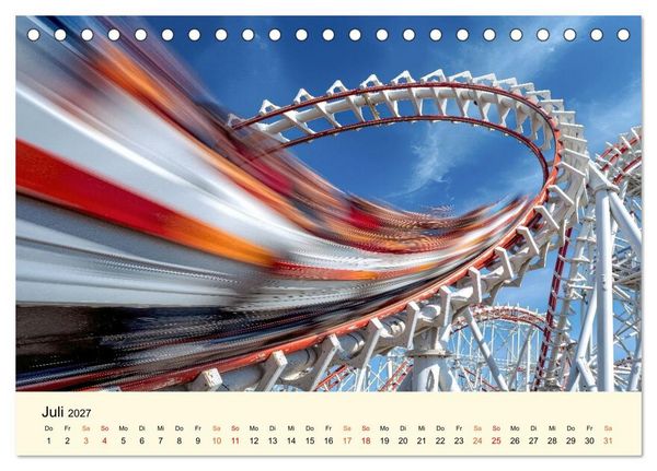 Produktbild: Achterbahn - High Tech, High Speed, High Thrill (Tischkalender 2027 DIN A5 quer), CALVENDO Monatskalender