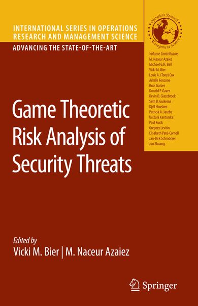Produktbild: Game Theoretic Risk Analysis of Security Threats