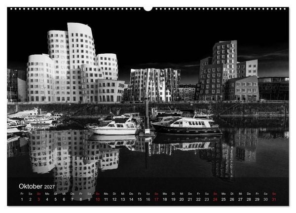 Produktbild: D&uuml;sseldorf Ansichten in Schwarz-Wei&szlig; (Wandkalender 2027 DIN A2 quer), CALVENDO Monatskalender