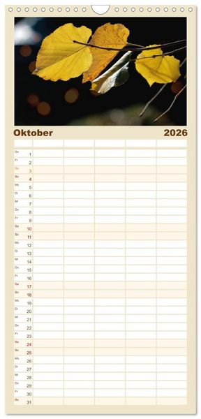 Produktbild: Familienplaner 2026 - Mein Sehnsuchtsort, die Natur mit 5 Spalten (Wandkalender, 21 x 45 cm) CALVENDO