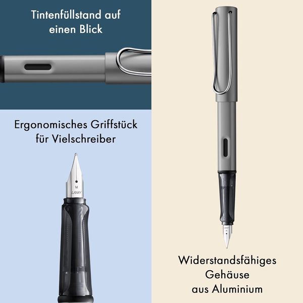 Produktbild: LAMY F&uuml;ller AL-star, graphite, Feder F, Rechtsh&auml;nder