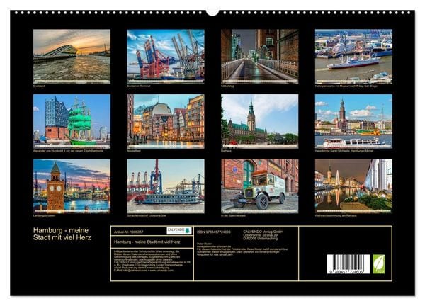 Produktbild: Hamburg - meine Stadt mit viel Herz (hochwertiger Premium Wandkalender 2026 DIN A2 quer), Kunstdruck in Hochglanz