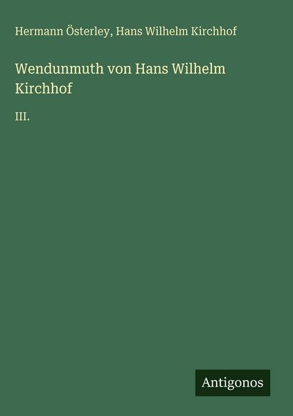 Produktbild: Wendunmuth von Hans Wilhelm Kirchhof