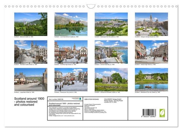 Produktbild: Scotland around 1900 - photos restored and colourised (Wall Calendar 2026 DIN A3 landscape), CALVENDO 12 Month Wall Calendar