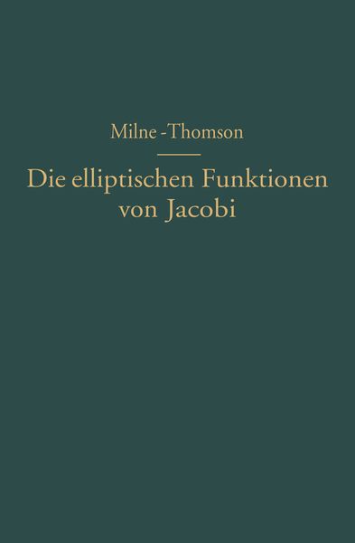 Produktbild: Die elliptischen Funktionen von Jacobi