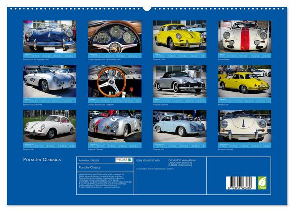 Produktbild: Porsche Classics (hochwertiger Premium Wandkalender 2026 DIN A2 quer), Kunstdruck in Hochglanz