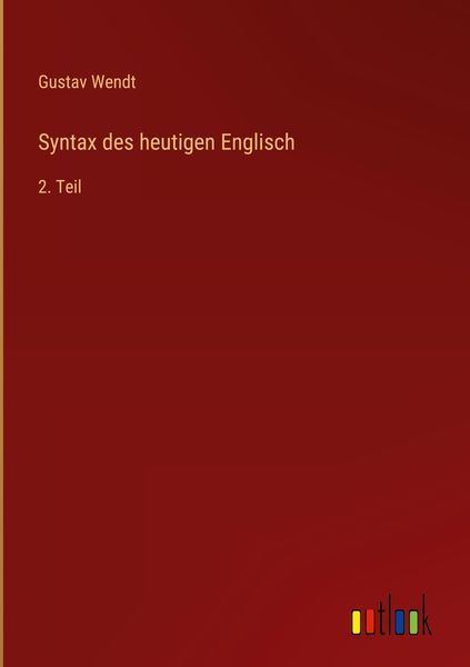Produktbild: Syntax des heutigen Englisch