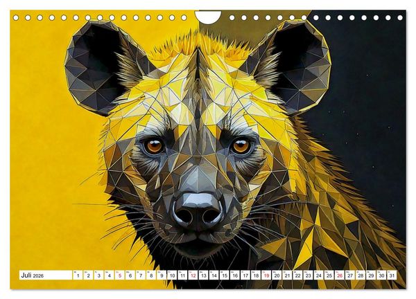 Produktbild: Low Poly Wildlife (Wandkalender 2026 DIN A4 quer), CALVENDO Monatskalender