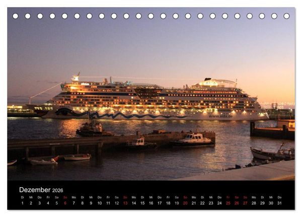 Produktbild: Kreuzfahrtschiffe in Europa (Tischkalender 2026 DIN A5 quer), CALVENDO Monatskalender