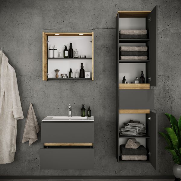 Produktbild: 4 tlg. Badm&ouml;bel-Set mit Waschbecken Cosila-I 61 cm