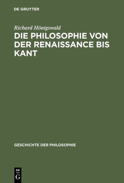 Produktbild: Die Philosophie von der Renaissance bis Kant
