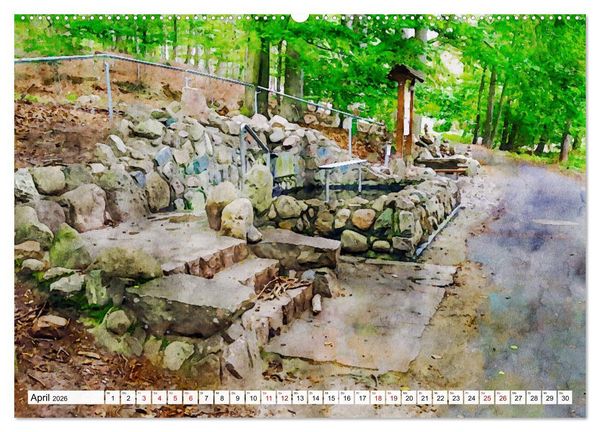 Produktbild: Feldberger Seenlandschaft - Spaziergang in Aquarell (hochwertiger Premium Wandkalender 2026 DIN A2 quer), Kunstdruck in Hochglanz