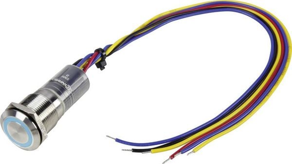 Produktbild: TRU COMPONENTS 1303047 LAS1-GQ-11E/B/230V/IP67 Vandalismusgesch&uuml;tzter Drucktaster 250 V/AC 3 A 1 x Aus/(Ein) tastend Blau IP67 1 St.