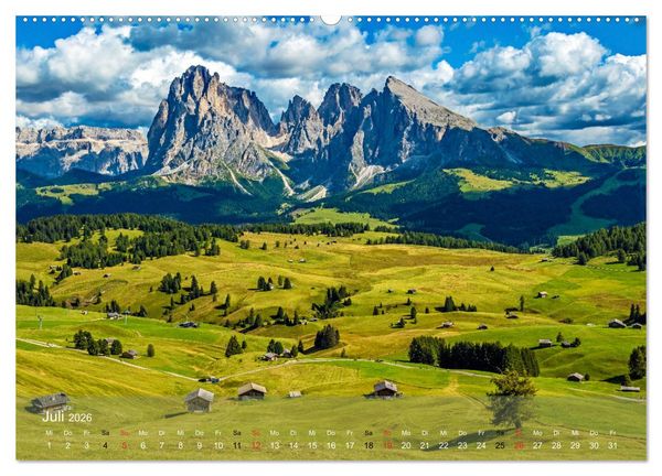 Produktbild: Dolomiten - Bezaubernde Giganten (hochwertiger Premium Wandkalender 2026 DIN A2 quer), Kunstdruck in Hochglanz