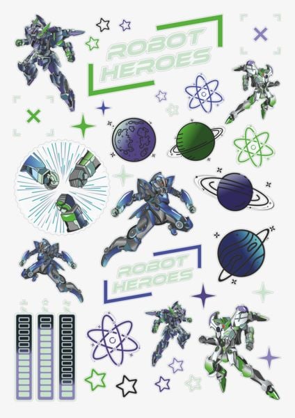 Produktbild: Brunnen Hausaufgabenheft Robot Heroes &brvbar; A5, 48 Blatt, dunkelblau/gr&uuml;n