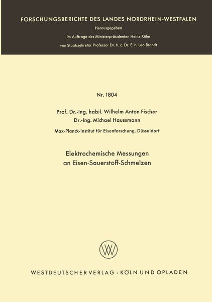 Produktbild: Elektrochemische Messungen an Eisen-Sauerstoff-Schmelzen