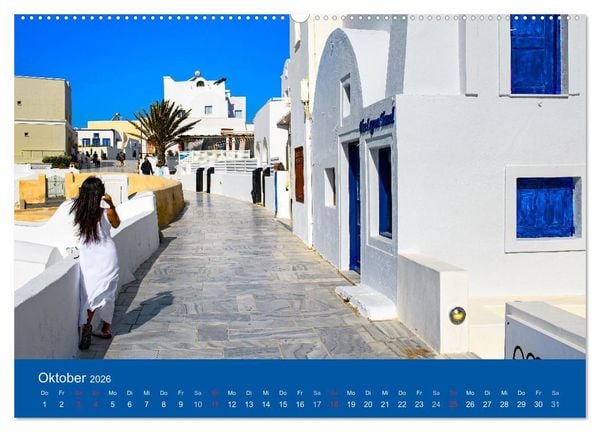 Produktbild: Santorin - eine Insel zum Tr&auml;umen (hochwertiger Premium Wandkalender 2026 DIN A2 quer), Kunstdruck in Hochglanz