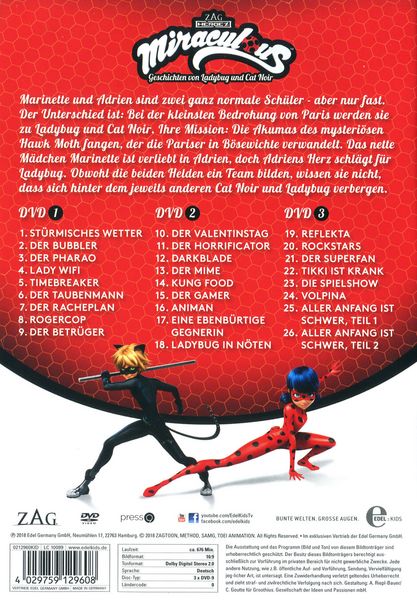 Produktbild: Miraculous - Geschichten von Ladybug und Cat Noir - Staffelbox 1 [3 DVDs]