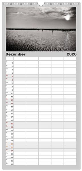 Produktbild: Familienplaner 2026 - Ein Blick auf Husum mit 5 Spalten (Wandkalender, 21 x 45 cm) CALVENDO