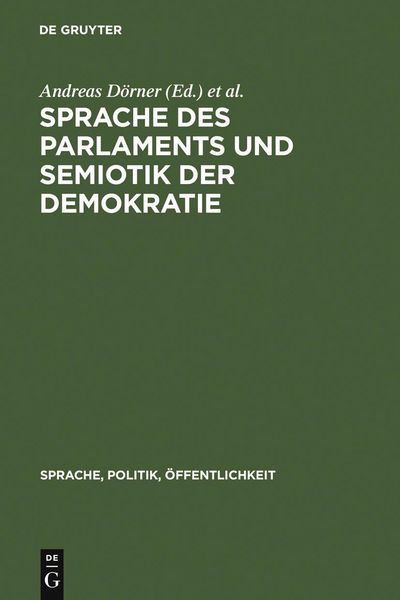 Produktbild: Sprache des Parlaments und Semiotik der Demokratie