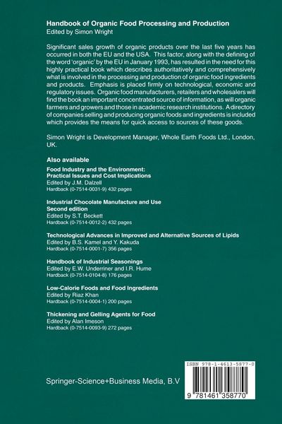 Produktbild: Handbook of Organic Food Processing and Production