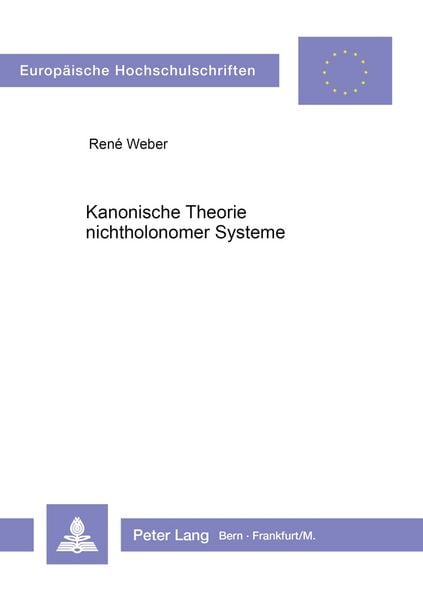 Produktbild: Kanonische Theorie nichtholonomer Systeme