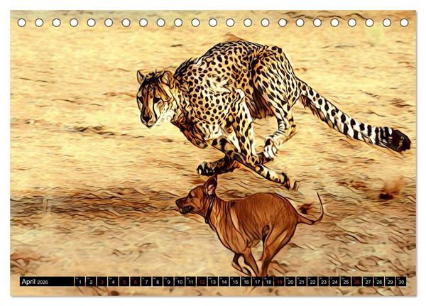 Produktbild: Rhodesian Ridgeback der Hund mit dem Tropfen L&ouml;wenblut (Tischkalender 2026 DIN A5 quer), CALVENDO Monatskalender