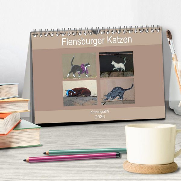 Produktbild: Flensburger Katzen (Tischkalender 2026 DIN A5 quer), CALVENDO Monatskalender