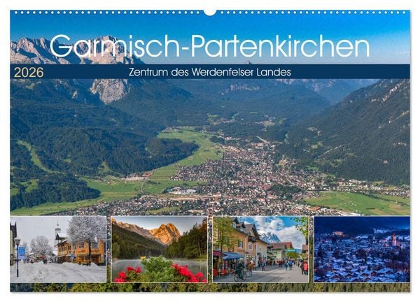 Produktbild: Garmisch-Partenkirchen - Zentrum des Werdenfelser Landes (Wandkalender 2026 DIN A2 quer), CALVENDO Monatskalender