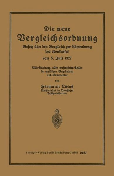 Produktbild: Die neue Vergleichsordnung