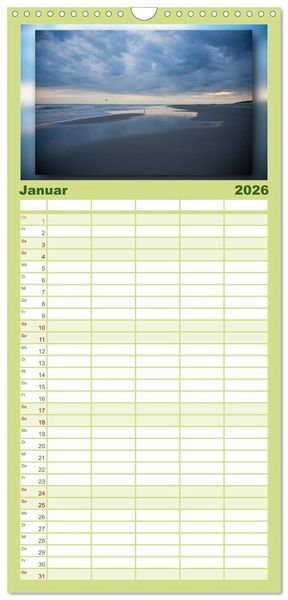 Produktbild: Familienplaner 2026 - Baltrum - Ein Tag am Strand mit 5 Spalten (Wandkalender, 21 x 45 cm) CALVENDO