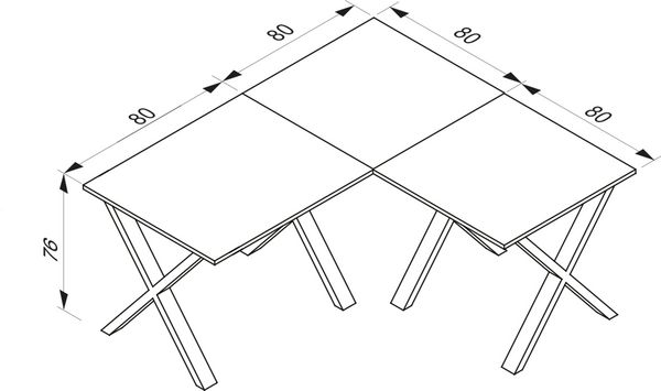 Produktbild: X Schreibtisch Eckschreibtisch L Form 160x160x80