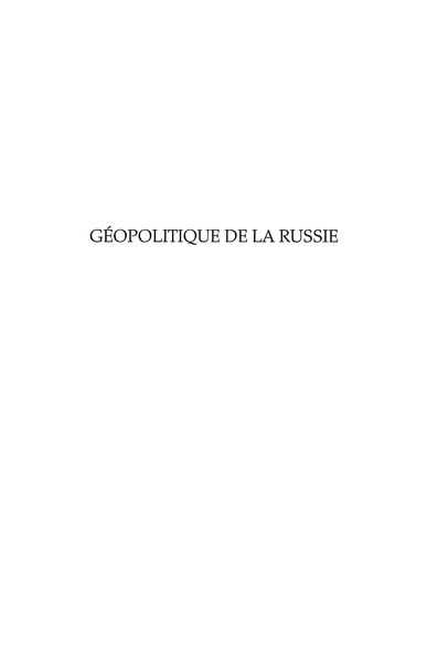 Produktbild: Geopolitique de la russie - integration regionale, enjeux en