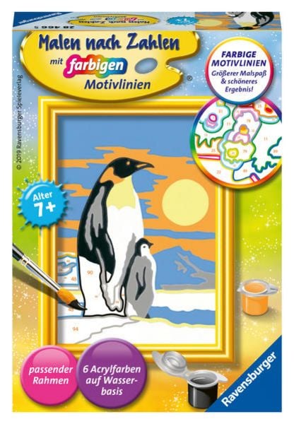 CreArt, Malen nach Zahlen Kinder - Süße Pinguine