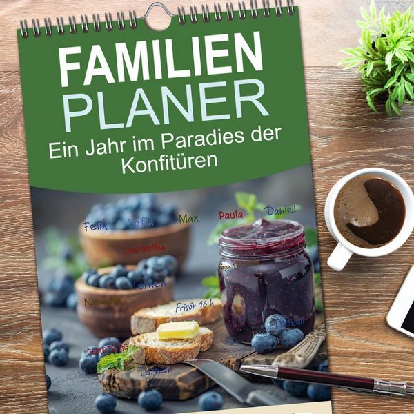 Produktbild: Familienplaner 2026 - Ein Jahr im Paradies der Konfit&uuml;ren mit 5 Spalten (Wandkalender, 21 x 45 cm) CALVENDO