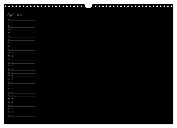 Produktbild: Bastel-Geburtstagskalender schwarz / Geburtstagskalender (Wandkalender 2026 DIN A3 quer), CALVENDO Monatskalender