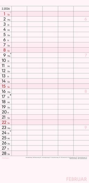 Produktbild: Superplaner L 2026 5 Spalten - Familien-Timer 22x45 cm - Offset-Papier - mit Ferienterminen - Wand-Planer - Familienkalender - Alpha Edition