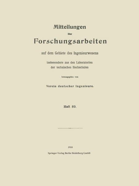 Produktbild: Mitteilungen &uuml;ber Forschungsarbeiten auf dem Gebiete des Ingenieurwesens