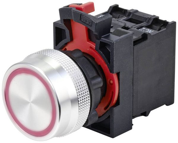 Produktbild: TRU COMPONENTS TC-10091040 ONPOW26-11E/R/12V Druckschalter 250 V 5 A 1 x Ein/(Ein) tastend Rot IP40 1 St.